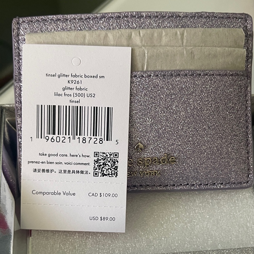 Kate Spade Lavender Glitter Card Holder - Picture 4 of 4
